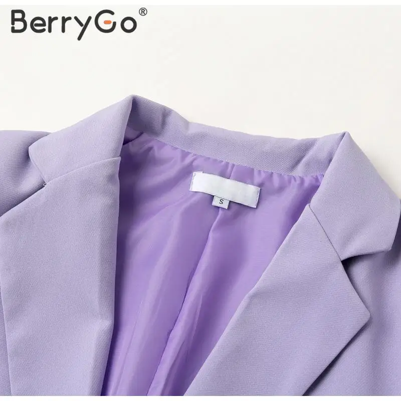 BerryGo модный уличный Женский блейзер с пуговицами и карманами, пальто с длинными рукавами, женская элегантная Весенняя верхняя одежда