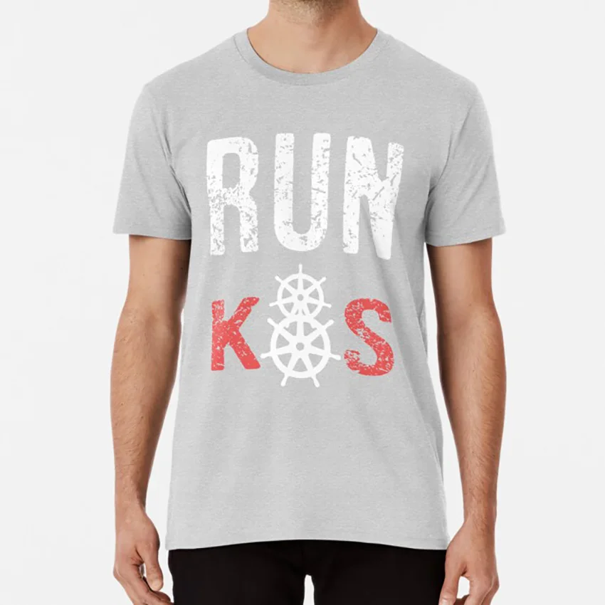 RUN k8s T shirt k8s kubernetes docker devops helm golang coderman linux unix admin - Цвет: Серый