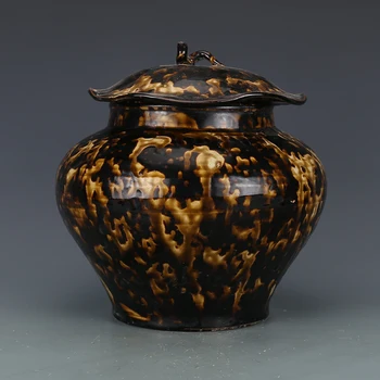 

Antique SongDynasty porcelain jar,Hawksbill glaze lotus leaf pot,Hand-painted crafts,Decoration,Collection&Adornment