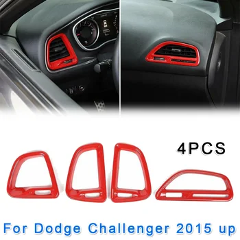 

4pcs Car Center Console Air Condition Outlet Vent Trim For Dodge Challenger 2015-2019 Car Interior Accessories