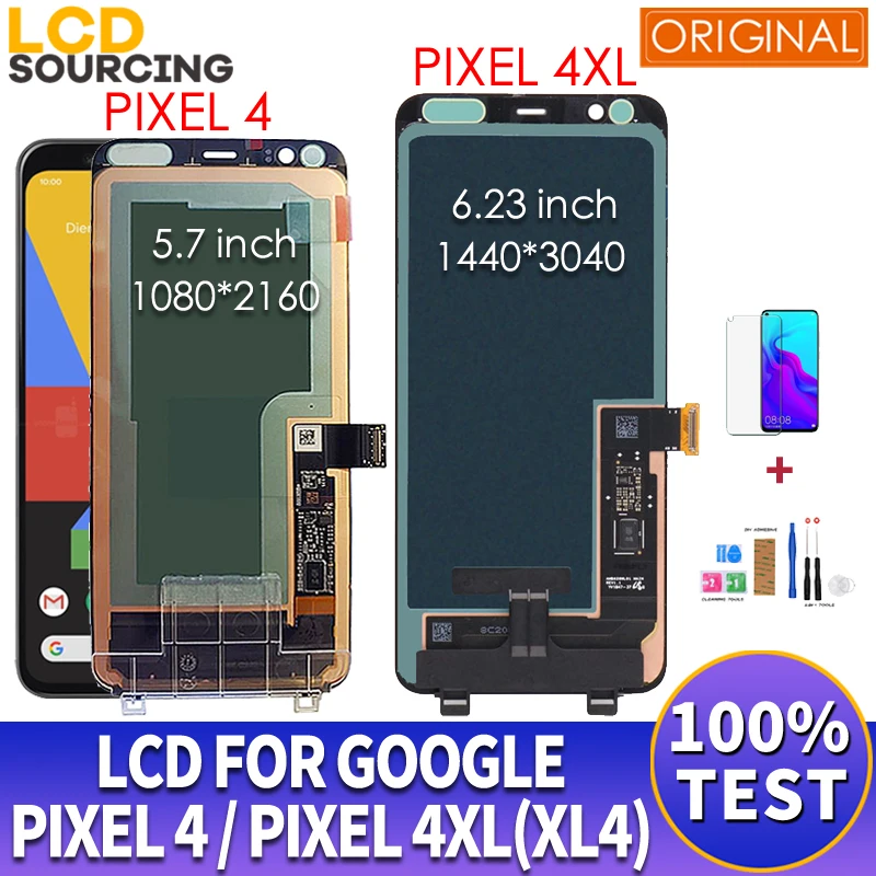 AMOLED 5," для Google Pixel 4 ЖК-дисплей кодирующий преобразователь сенсорного экрана в сборе 6,3" для Google Pixel 4XL ЖК-замена
