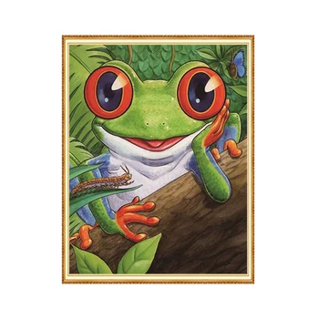 

MEIAN Diamond Painting Embroidery Cross-Stitch Animal lovely Frog Mosaic Full Round/Square Drill Rhinestones Home Decor