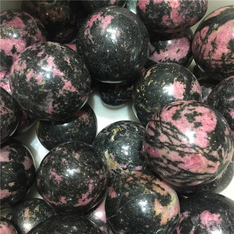 Natural plum blossom tourmaline stone sphere specimen mineral stones ball