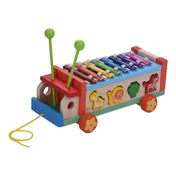 

Multifunctional Wooden Toy Car With 8 Notes Xylophone Glockenspiel Wooden Toy Instrument Toy 8 Notes Music Toy