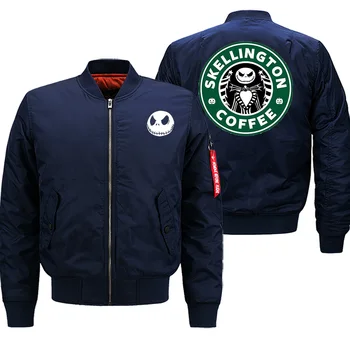 

Jack Coffee The Nightmare High Quality Streetwear Autumn Winter New 2019 Hot Sale Printed Cartoon Military Bomber Coat Thick
