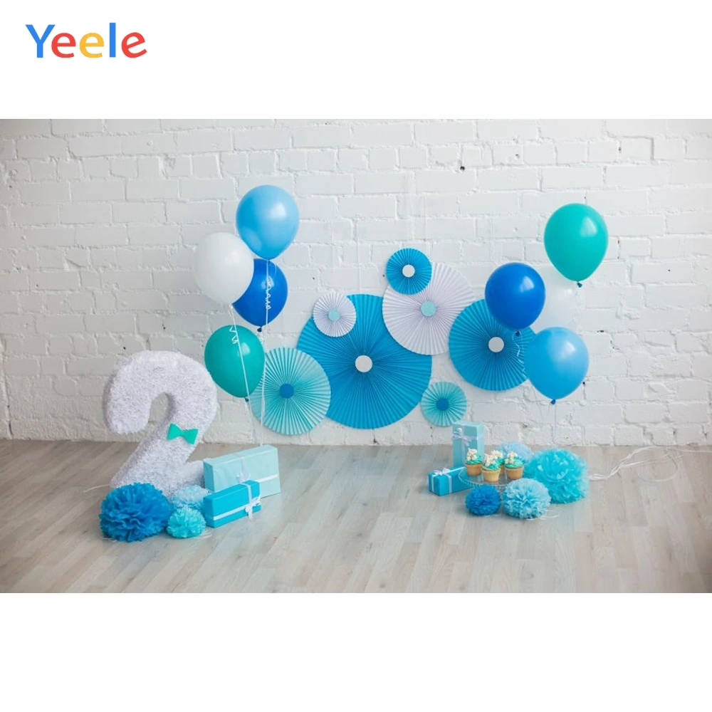 

Yeele Flower Balloons 2 Year Old Birthday Baby Photography Backgrounds Customized Photographic Backdrops For Photo Studio Child