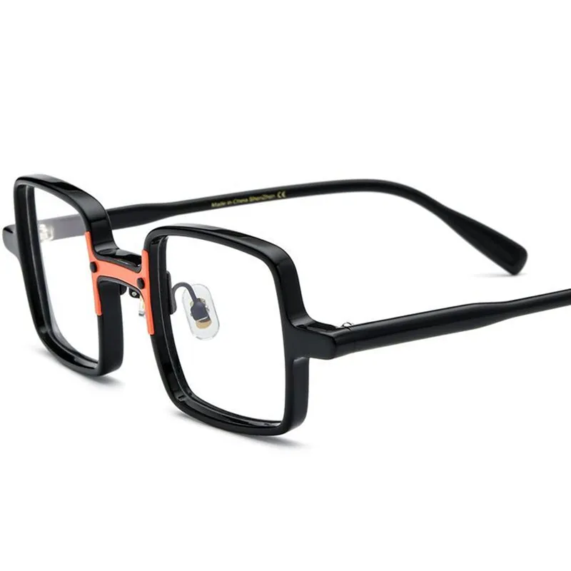 Japanese High Quality Acetate Glasses Frame Men Personality Square Eyeglasses For Women Clear Lens Prescription Eyewear