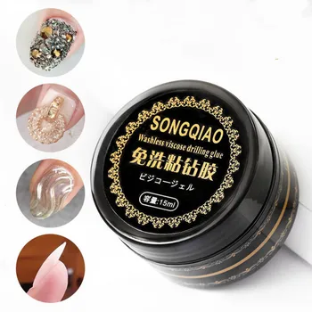 

15ML Nail Gel Top Coat Top Transparent Multifunction Nail Rhinestone Glue Nail Polish Gel Polish