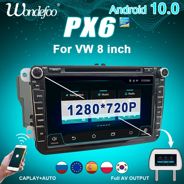 $173.23 PX6 2 DIN Android 10 car radio For VW Volkswagen  passat b6 golf 4 5 6 polo tiguan Seat Altea Toledo car stereo audio navigation