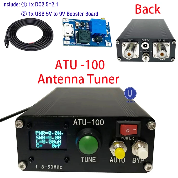 ATU-100 ATU100 1.8-50MHz DIY Kits machine Automatic Antenna Tuner by N7DDC 7x7 Firmware Programmed / SMT/ Chip Soldered/+OLED the best communication antenna Communications Antennas