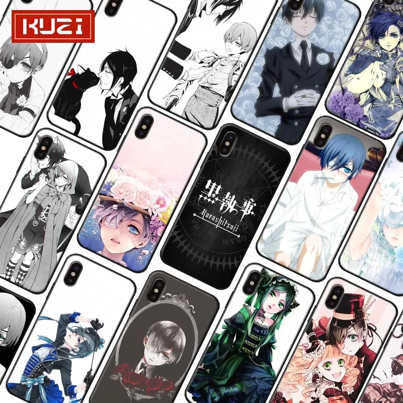 Anime Black Butler Phone Case for iPhone 7 XR X 6S 8 XS MAX 6 plus SE 5S Soft silicone Cover |