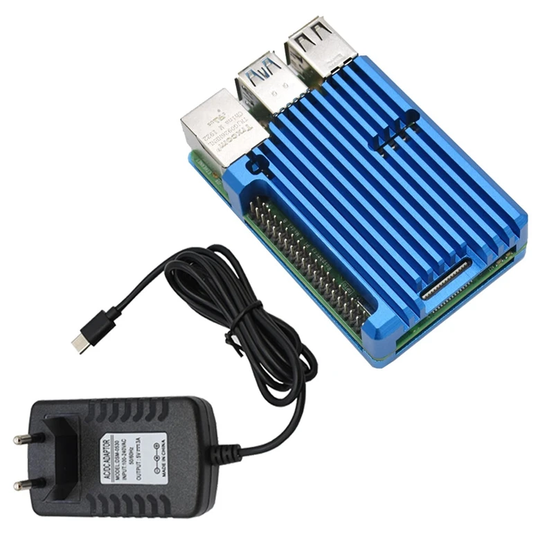 Для Raspberry Pi 4B 4G ram DIY Kit Поддержка 2,4/5,0 GHz wifi Bluetooth 5,0 с алюминиевым ЧПУ сплав защитный Синий чехол 5V 3A P