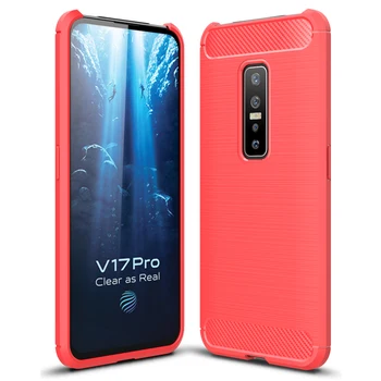 

30pcs/lot Carbon Fiber Brushed Case For Vivo V17 Pro Flexiable Stripe Rubber Cover