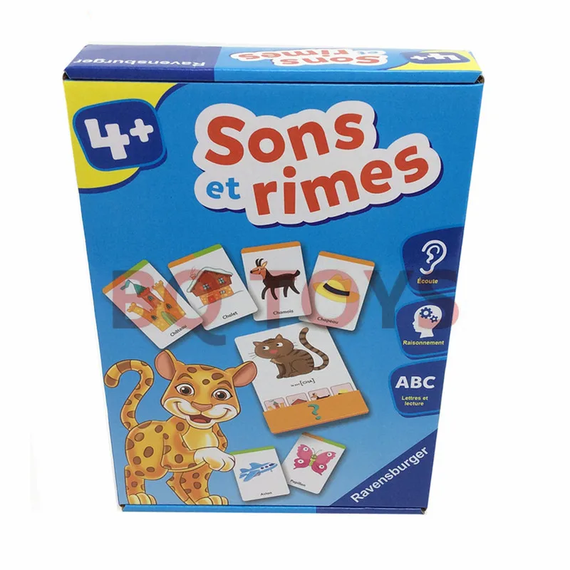 

Educational Children with Pictures Read Word Card Game French Educational Toy 2-4 People Early Education French Tabletop Game