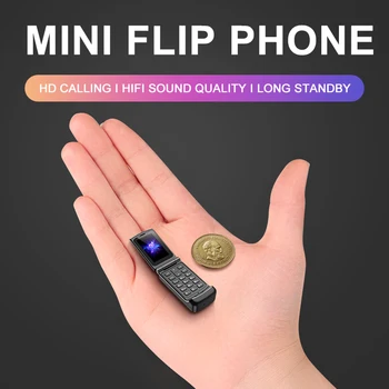 

2020 Smallest Flip Cell Phone Ulcool F1 MTK6261 GSM 32MB+32MB Wireless Bluetooth Dialer Mini Mobile Phone Gift for Kids