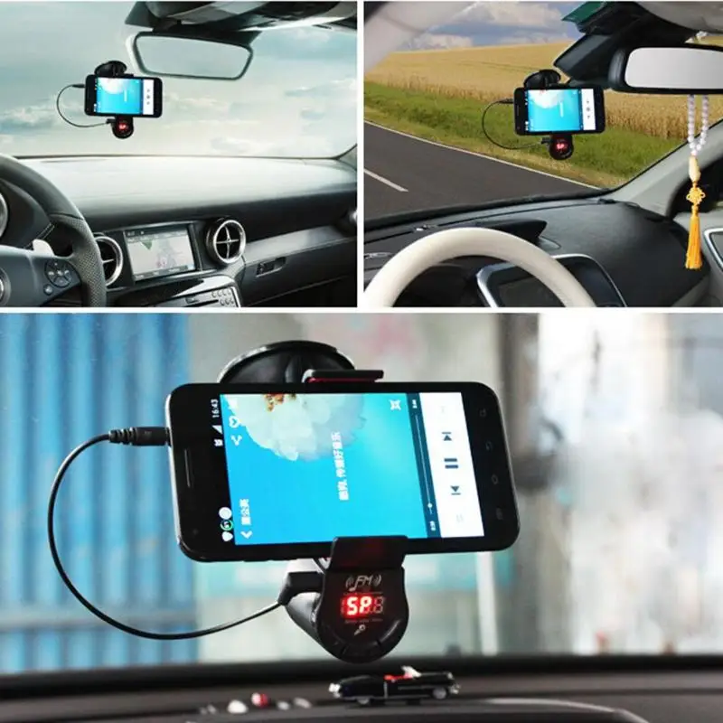 Автомобильный держатель для телефона Handsfree fm-передатчик подставка для мобильного телефона gps