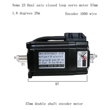 

NEMA 23 closed loop stepper motor dual shaft for brake 2Nm stepper motor with 1000line encoder