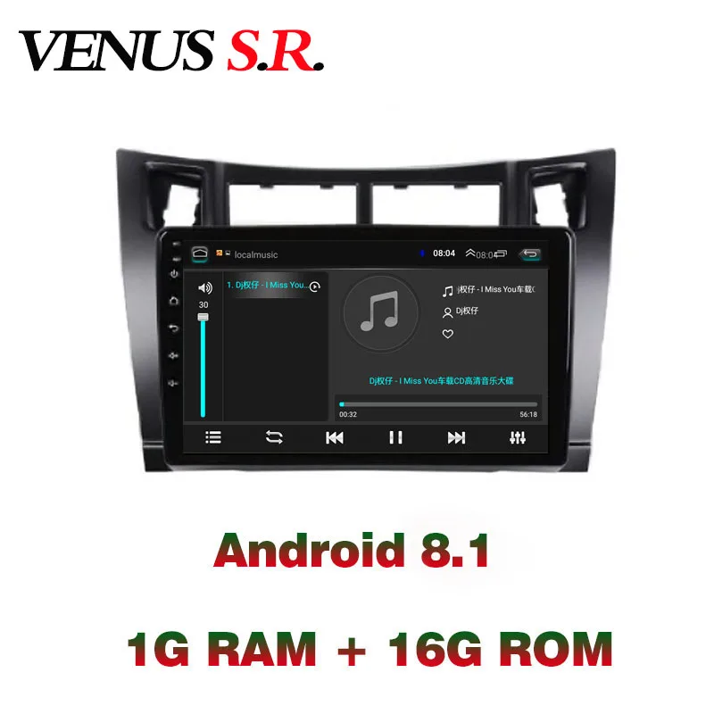 Perfect VenusSR Android 8.1 2.5D car dvd for Toyota  Yaris Radio 2005-2011  multimedia  Radio stereo gps navigation 1