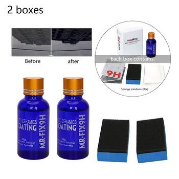 

30ml/60ml Car Polish Ceramic 9H Nano Glass Coating Polysiloxane Anti-Scratch Auto H9 Hardness Hydrophobic Paint Care Set