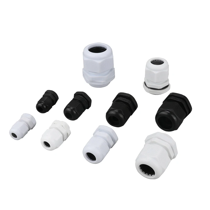 100PCS Waterproof Cable Gland Connector IP68 PG7 Cable For 3-6.5mm PG9 PG11 Waterproof Washer PG13.5 PG16 PG19 PG21Nylon Plastic cable gland