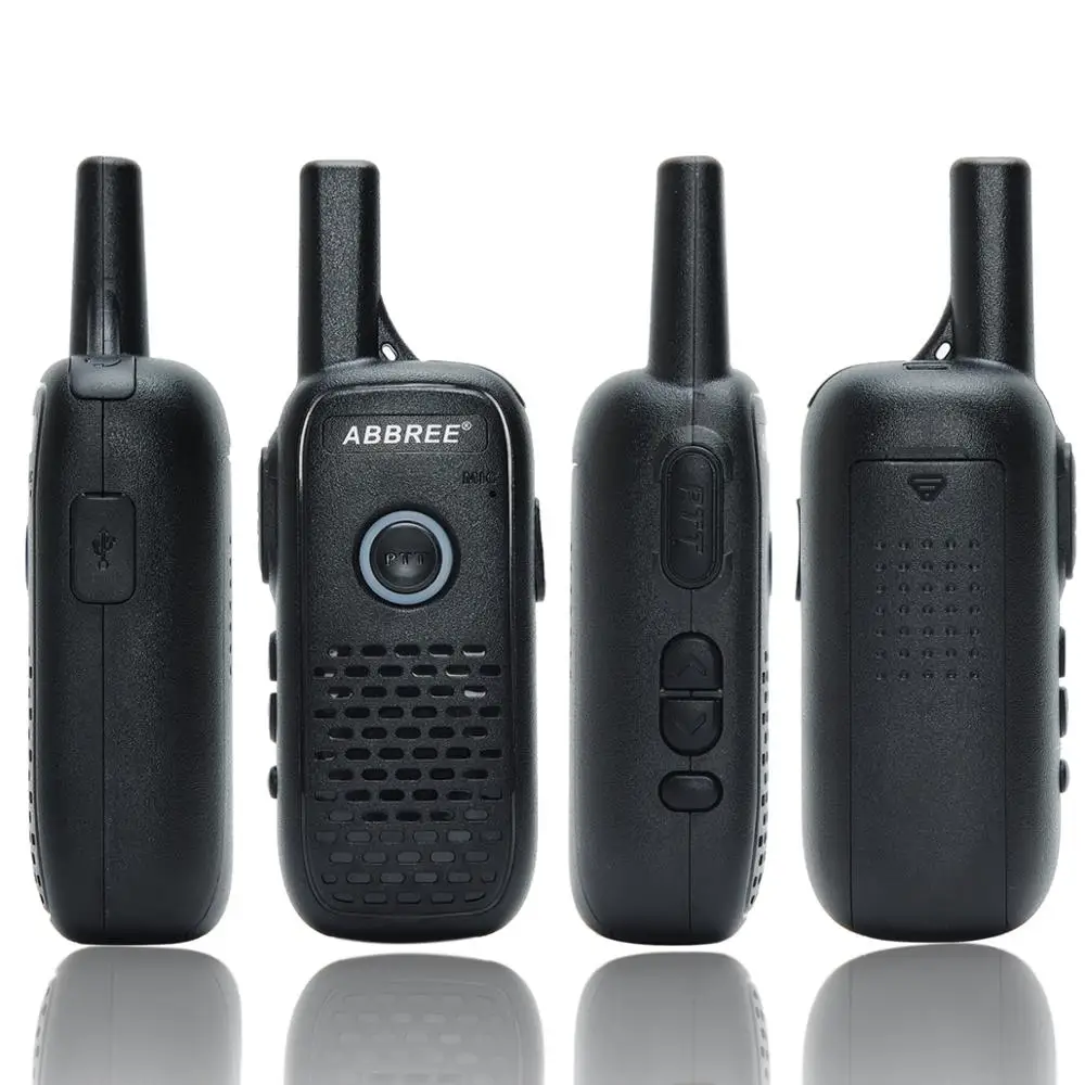 4 шт. ABBREE AR-Q2 мини рация радиостанция ультра-тонкий двойной PTT USB зарядка двухстороннее радио портативный VOX