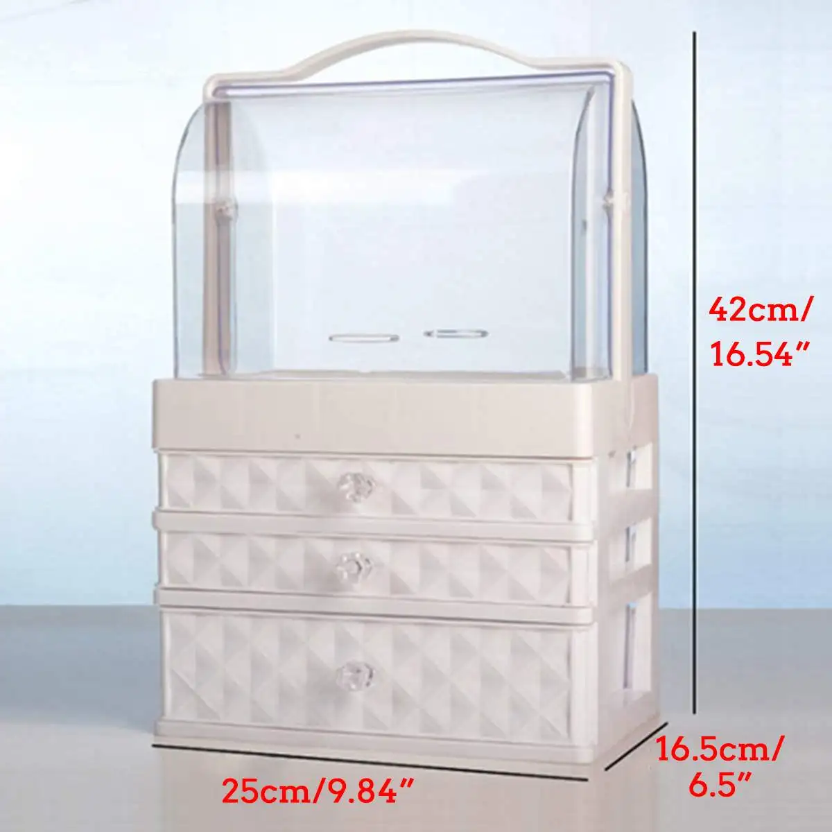 With 3 drawers Пластик с выдвижным органайзером для макияжа Для женщин мода косметический ящичек для хранения помады ювелирные изделия Контейнер для настольных компьютеров и держатель аксессуары для ванной комнаты - Цвет: With 3 drawers