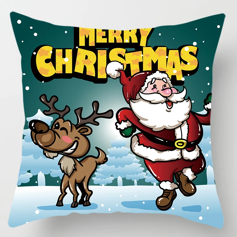 Модная Рождественская наволочка для подушки, двухсторонние наволочки для подушек с принтом, Квадратные наволочки для подушек, размер 45*45 см - Цвет: 17