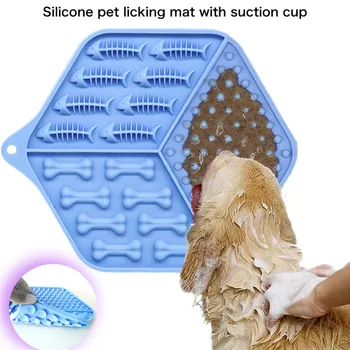 

Silicone Dog Lick Mat dog feed mat Dog Feeder Bowl For Bath Distraction Dog Bath Buddy Slow Food Sucker Lick Pad lickimat