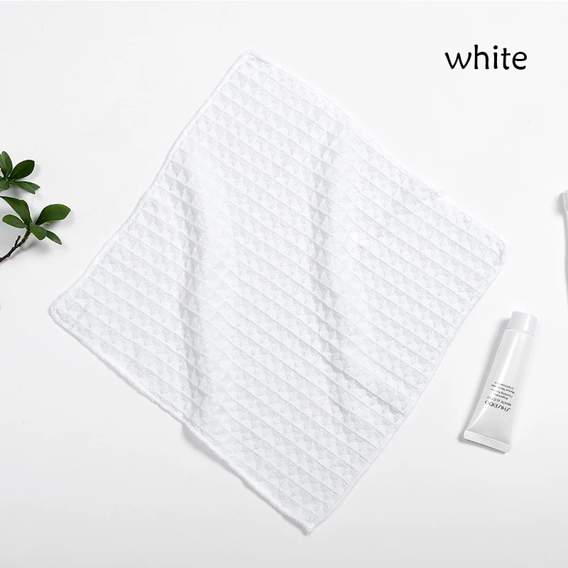 YIANSHU Высокая качественная вафельница тряпка для мытья Полотенца взрослых ручной Полотенца бытовой уборки квадратный 30*30 см, легко носить с собой многоцветный - Цвет: white