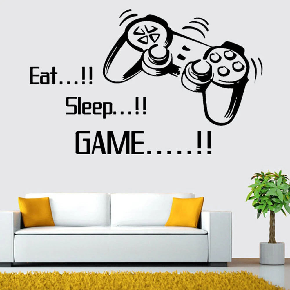 Eat Sleep Game Wall Stickers Boys Bedroom Letter DIY Kids Rooms Decoration Art  Creative Comfortable Warmth Quality Fashion