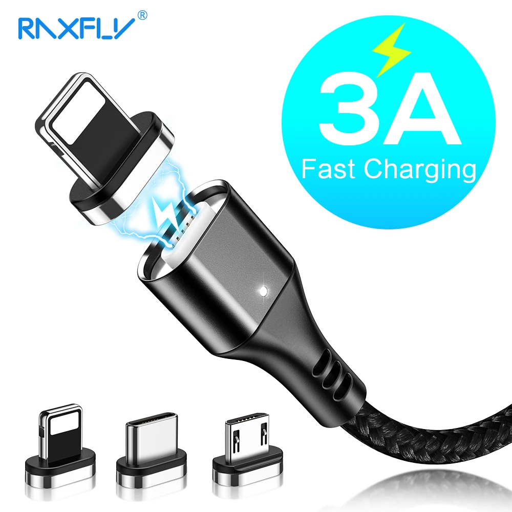 Магнитный кабель RAXFLY Micro usb type C адаптер зарядное устройство Быстрая зарядка для iPhone samsung Зарядка магнит провод для мобильного телефона шнур Магнитный кабель RAXFLY Micro usb type C адаптер зарядное устройство Быстрая зарядка для iPhone samsung Зарядка магнит провод для мобильного телефона шнур