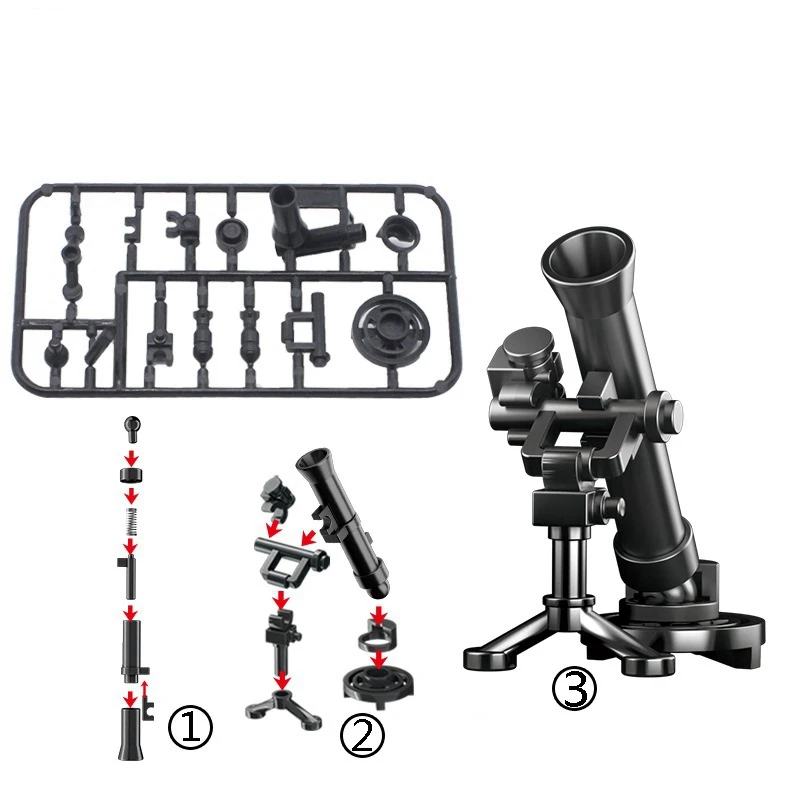 

Legoing Military Building Blocks MPJ075 Piece Mortar Ww2 Weapon Gun Accessories Toys For Children Figure Model Legpings Military