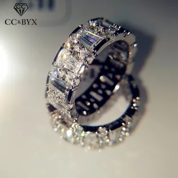 

CC Rings For Women Simple Square Trapezoidal Cubic Zirconia Row Drill Ring Luxury Bridal Wedding Jewelry Drop Shipping CC3106