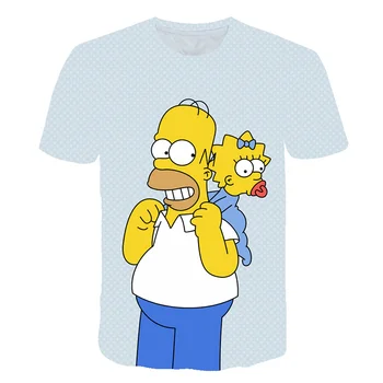 

2020 New Summer Boys Girl T Shirt Streetwear Short Sleeve T-shirt Cartoon Simpson Tee Shirt Enfant Baby Clothes