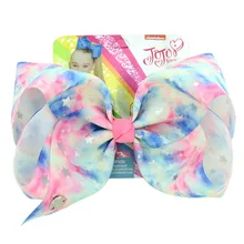 JOJO Радуга Единорог сумка поясная дрель 8 дюймов ультра большая заколка-бабочка для детей девочек Горячая Распродажа головной убор 856