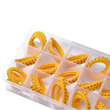 

900pcs 1.5mm2 0-9 A-F Number Tube Cable Marker Yellow Number Tube PVC Mark Wire Markers Auto Accessories Motorcycle Heat Pipe
