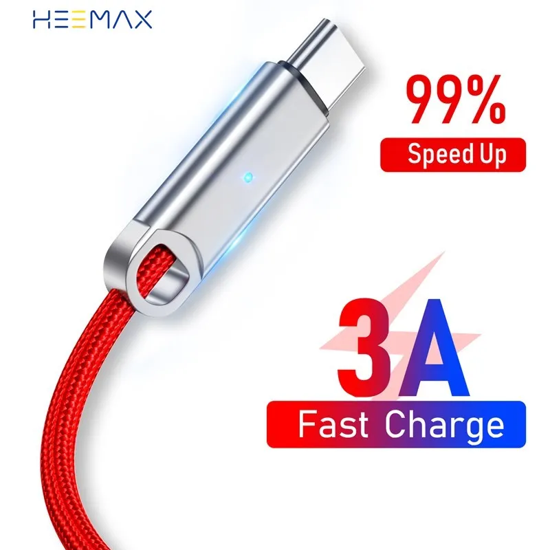 3A Fast Charging USB Type C Cable for Samsung S20 S10 S9 3A USB C Cable for Huawei P40 Type C Cord for Xiaomi Charger Data Cable