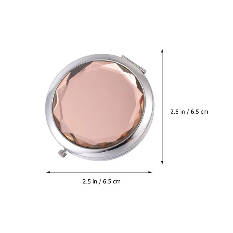 2Pcs Fashion Metal Crystal Cosmetic Mirror Folding Mirror Stylish Double Sides Mirror