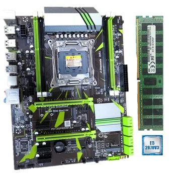 

X99 LGA2011-V3 High Speed Module 4 Channel DDR3 Motherboard Desktop Computer System Board Mainboard with E5 2678 V3 CPU,2 x 16GB