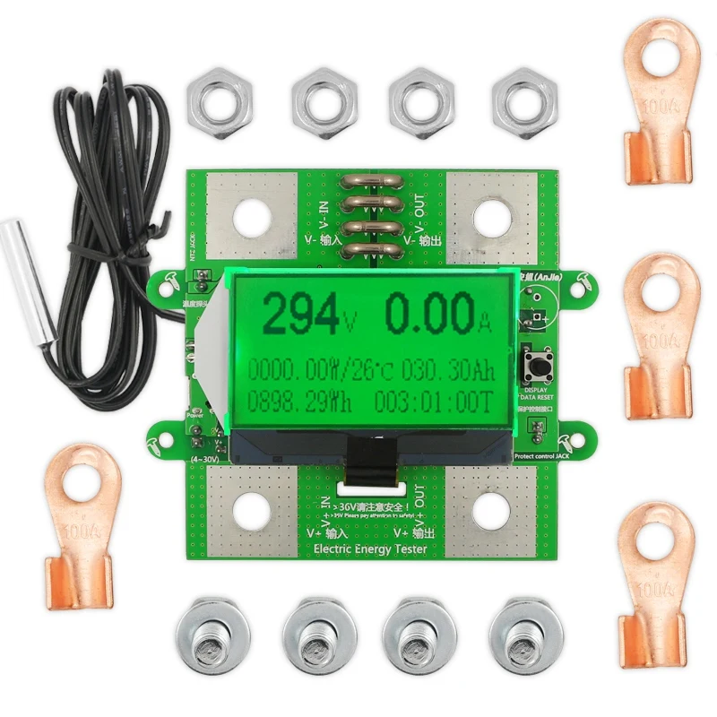 300V 100A DC Digital Voltmeter Ammeter Voltage Meter Car Battery Capacity Volt Current Wattmeter Detector Power Supply Tester |