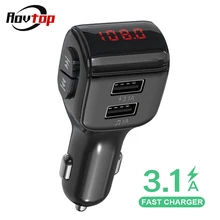 Беспроводной автомобильный комплект громкой связи с Bluetooth 5,0, fm-передатчик 3.1A, быстрая зарядка, двойное зарядное устройство USB, поддержка tf-карты, Автомобильный mp3 плеер Z2