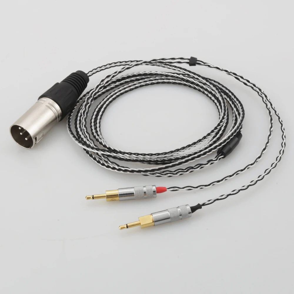 HiFi Cable with 4 pin XLR Balanced Male Compatible with HD700 HD 700 Headphones Silver Plated Replacement Audio Upgrade cable