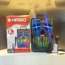 KIMISO High-power Outdoor Pull Rod Bluetooth Speaker 8 Inch Portable Square Microphone Home Speakers Type Bluetooth Version PMPO