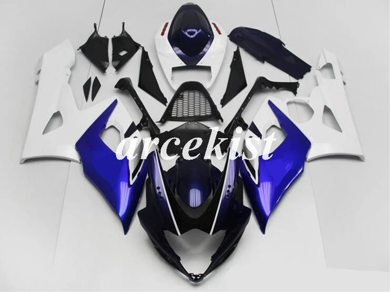 Литья под давлением ABS Полный мотоцикл обтекатели комплект для GSXR1000 GSXR-1000 K5 05 06 2005 2006 тела набор золотой короны - Цвет: blue white