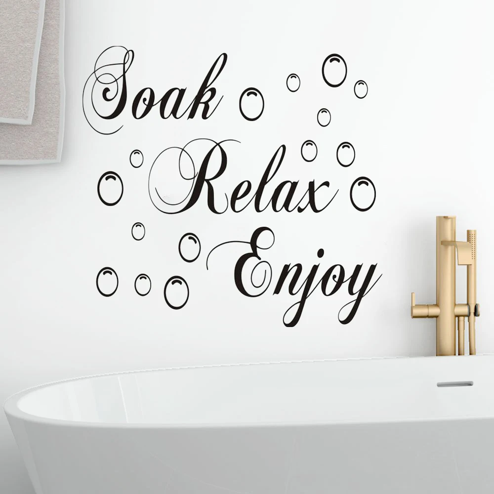 BATHROOM Sticker Soak Relax Enjoy Quote Wall Art DIY