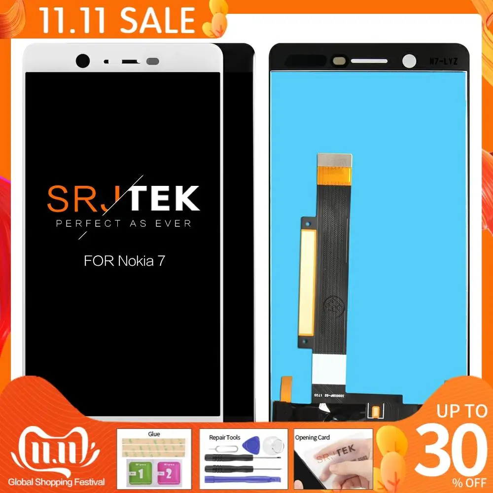 Original 1920x1080 5.2&quot IPS Screen For NOKIA 7 LCD Display N7 Touch Digitizer Assembly Replacement Parts | Мобильные телефоны и