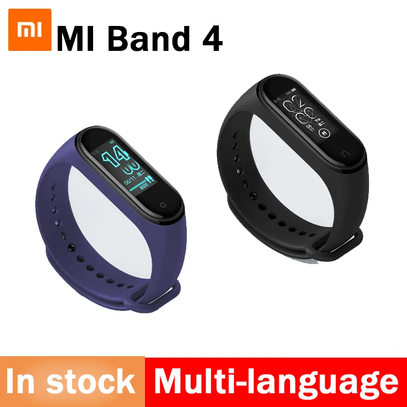 

Instock 2019 Newest Xiaomi Mi Band 4 Smart Miband 4 Bracelet Heart Rate Fitness 135mAh Color Screen Bluetooth 5.0