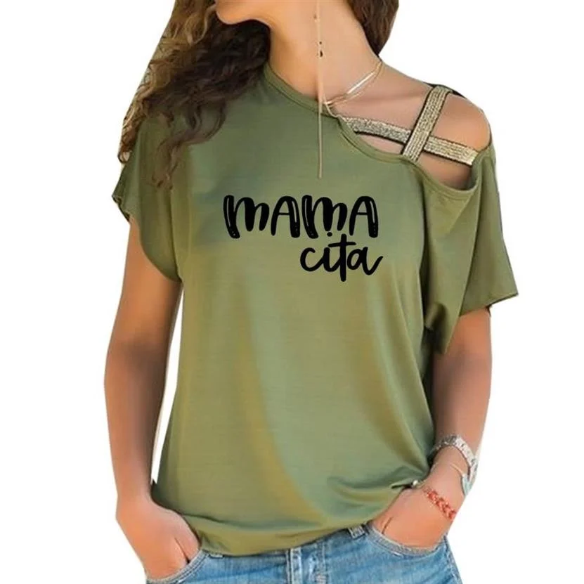 

Summer Women's T-shirt Mama Cita Mother's Day Off Shoulder Kawaii Woman T-shirts Female Clothes T-shirt Tops