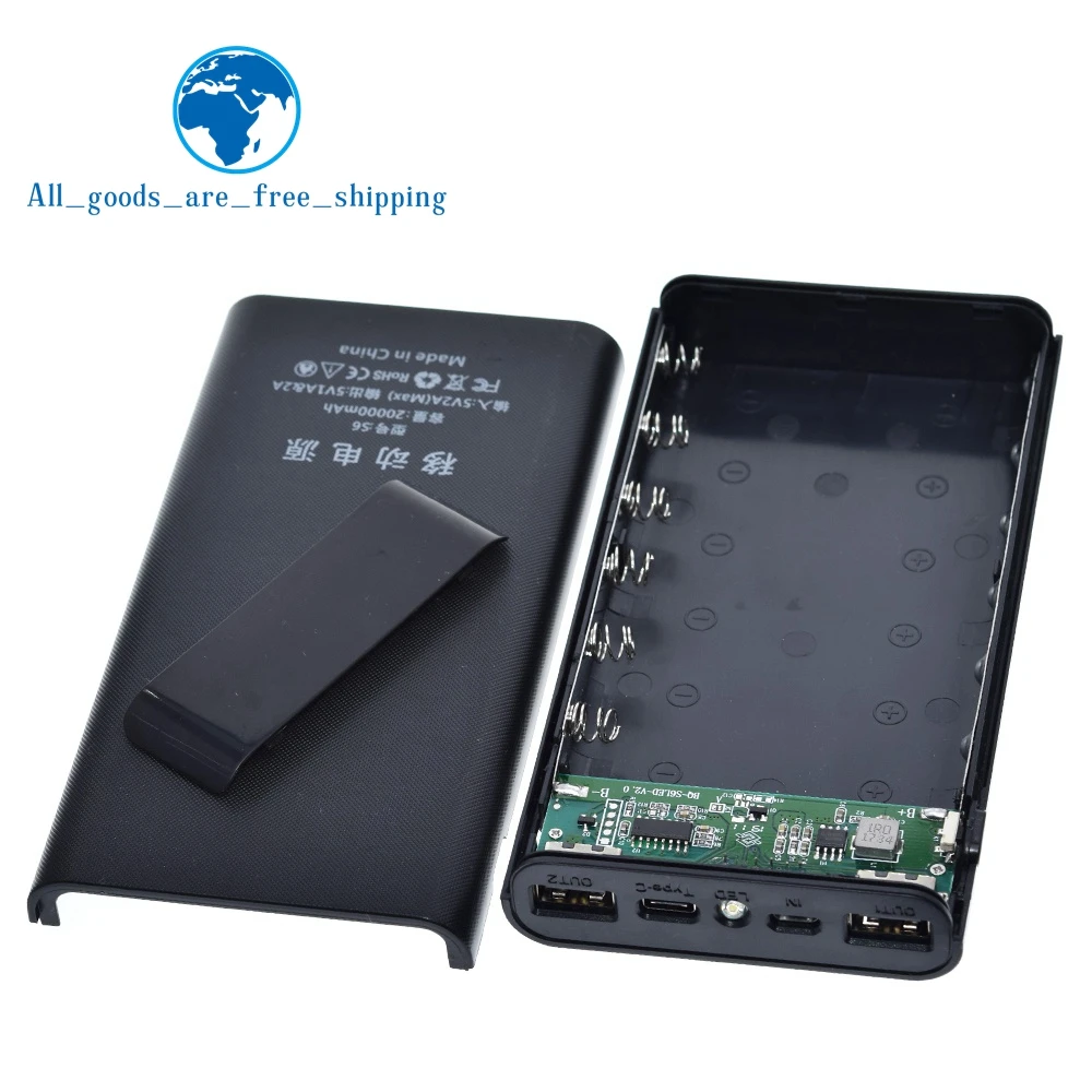 

Portable 5V 6x18650 Power Bank Battery Box Shell Case DIY Type-C Micro USB Fast Charging Mobile Phone Charger Box Case