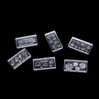 

6 Pcs/Set Mix 3D Acrylic Mold Nail Art Decorations Nails Design Silicone Nail Art Templates Decorated Cookies Mould